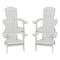 Flash Furniture White All-Weather Folding Adirondack Chairs, PK 4 4-JJ-C14505-WH-GG - alternate 7